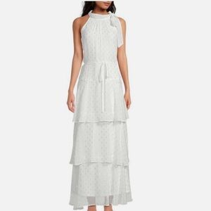 Julia Jordan White Tiered Maxi Dress